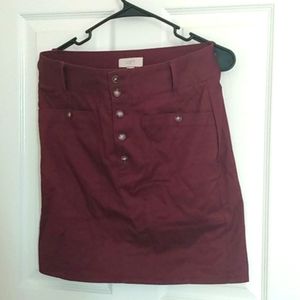Burgundy loft skirt